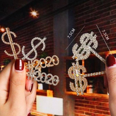 Fashion Luxury Crystal Rhinestones Hair Clips For Girls Letters Hairpin Women Hair Accessories Hair Jewelry