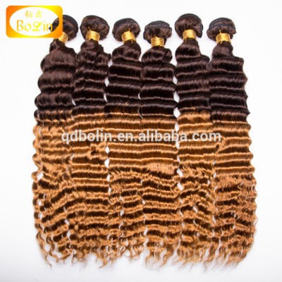 Hot selling120%density european virgin curly hair kinky curly ombre hair extensions