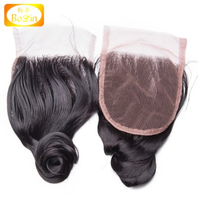 loose wave 100% human hair brazilian hair with closure