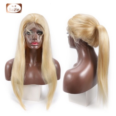 Preplucked Lace Wigs Human Hair Half 613 Blonde Straight Brazilian 13x4 Lace Front Remy Hair Wigs For Black Women