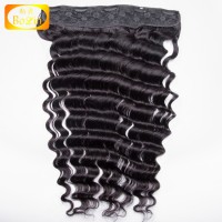 Wholesale 8A Grade Brazilian human hair deep wave clip in hair extension