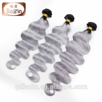 wholesale price 1b/grey ombre color Body wave Virgin European Hair Bundles