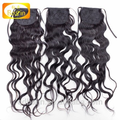 Wholesale cheap price Malaysian virgin remy human hair drawstring ponytail