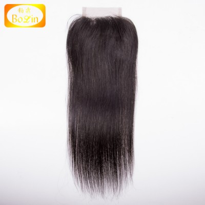 100% human hair no tangle New style straight natural colors cheap lace closure