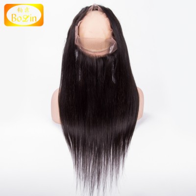 Peruvian Straight virgin hair Natural Hairline Lace Frontal 360 Wholesale