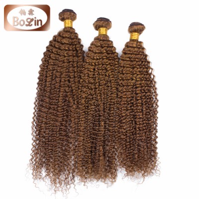 No Shedding No Tangle Brazilian Virgin Kinky Curly Hair Natural Brown 8A Grade Brazilian Human Hair Weave