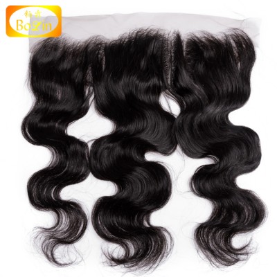 Wholesale top quality body wave ear to ear 13x4 pre plucked swiss thin transparent lace frontal