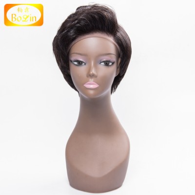 indian remy human hair short curly wig human hair lace front wig