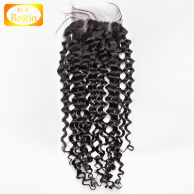 Cheap Factory Price 100% Unprocessed Short Brazilian Hair Deep Curly Front Lace Closure