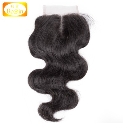 Wholesales Natural Brazilian Human Hair Body Wave Closure Piece Middle  Part