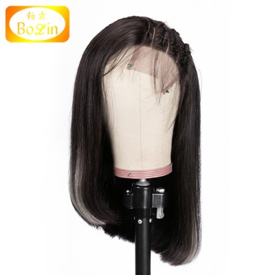 Bolin New Product Natural Color Straight BOB High Quality 3.5*4 180 part Brazilian Human Hair Lace wig with Preplucked Hairline