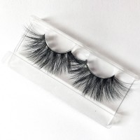 Stock private label Mink fur hair hand made cotton strips lashes vendor 3D eyelash 25mm